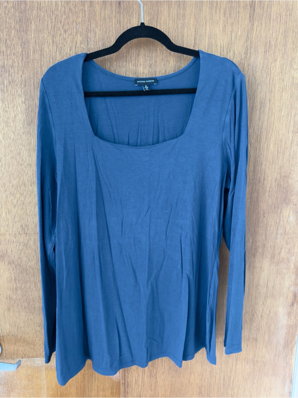 Universal Standard Agatha Liquid Jersey Square Neck Top in Deep Teal